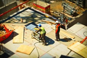 construction workers building potential property development