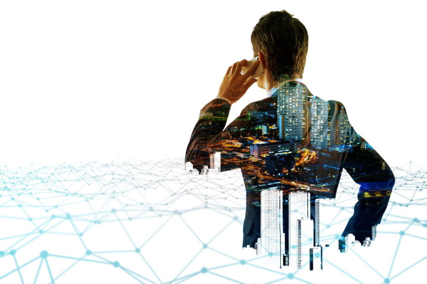 An image of a business person in Industry 4.0 working environment -