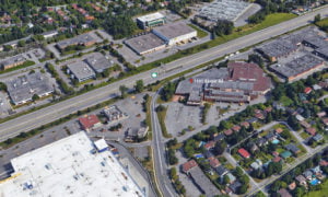 Aerial view of Postmedia building purchased by The Regional Group - Property Development Ottawa