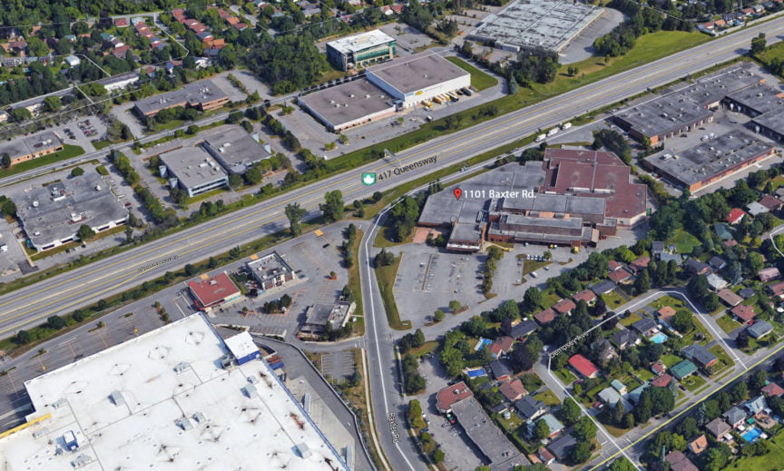 Aerial view of Postmedia building purchased by The Regional Group - Property Development Ottawa